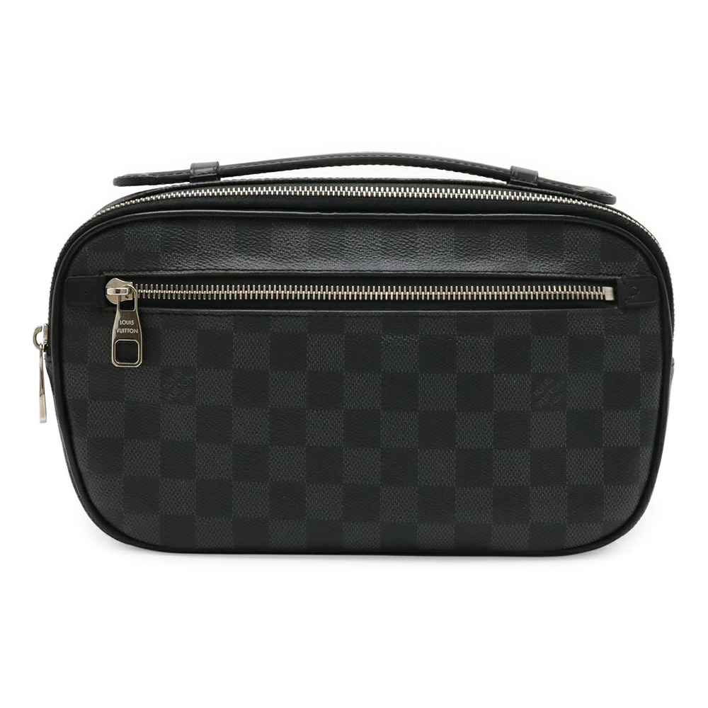 LOUIS VUITTON Damier Graphite Black Ambler Bumbag Body Bag Shoulder Crossbody